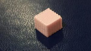 Cube made of elastic bio glass